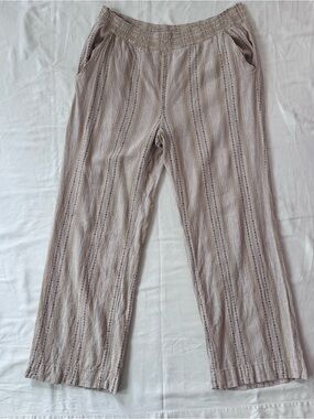 Briggs Linen Blend Wide Leg Striped Pants - Coastal Grandma L